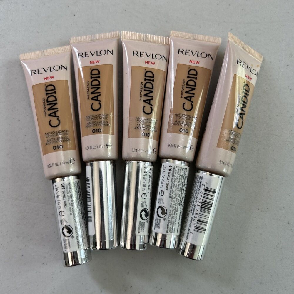 Revlon PhotoReady Candid Antioxidant Concealer 010 Vanilla .34oz Lot of 5 NEW